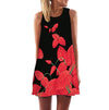 Rose Print Sleeveless Dress